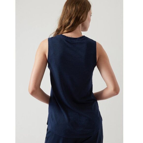 Athleta Breezy Muscle Tank Blue High Neck Modal Blend Lightweight Women's XS - Picture 2 of 8